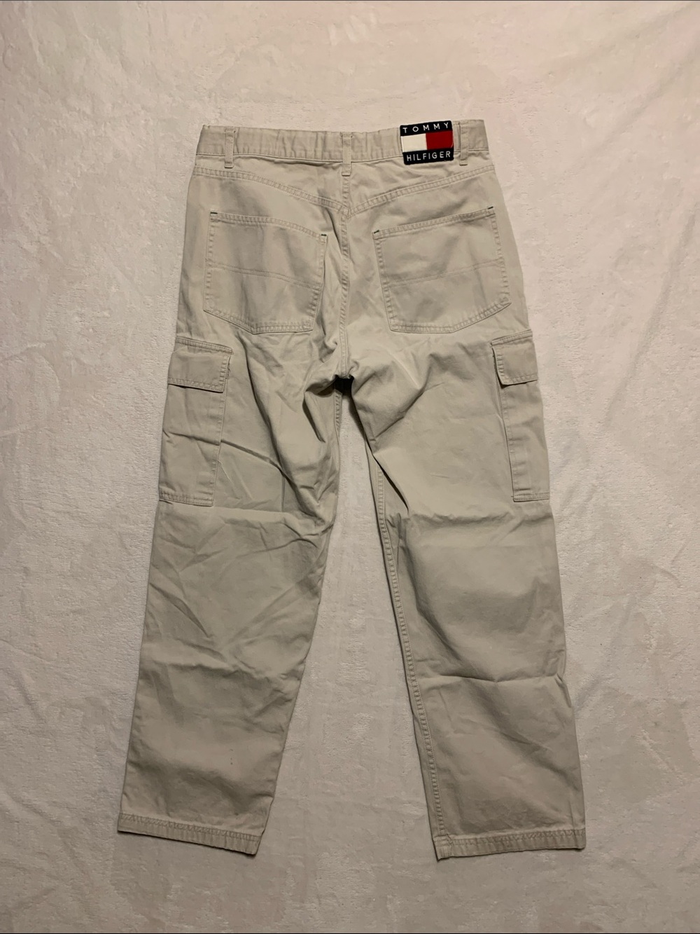 Tommy Hilfiger jeans Vintage Men's Pants 32x32 distressed Cargo big flag